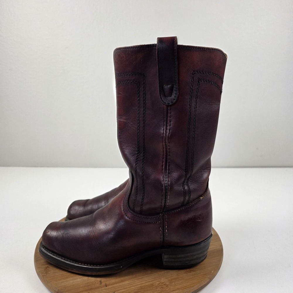 Landis Campus Boots Mens Size 9 Brown Leather Western Cowboy Square Toe Roper